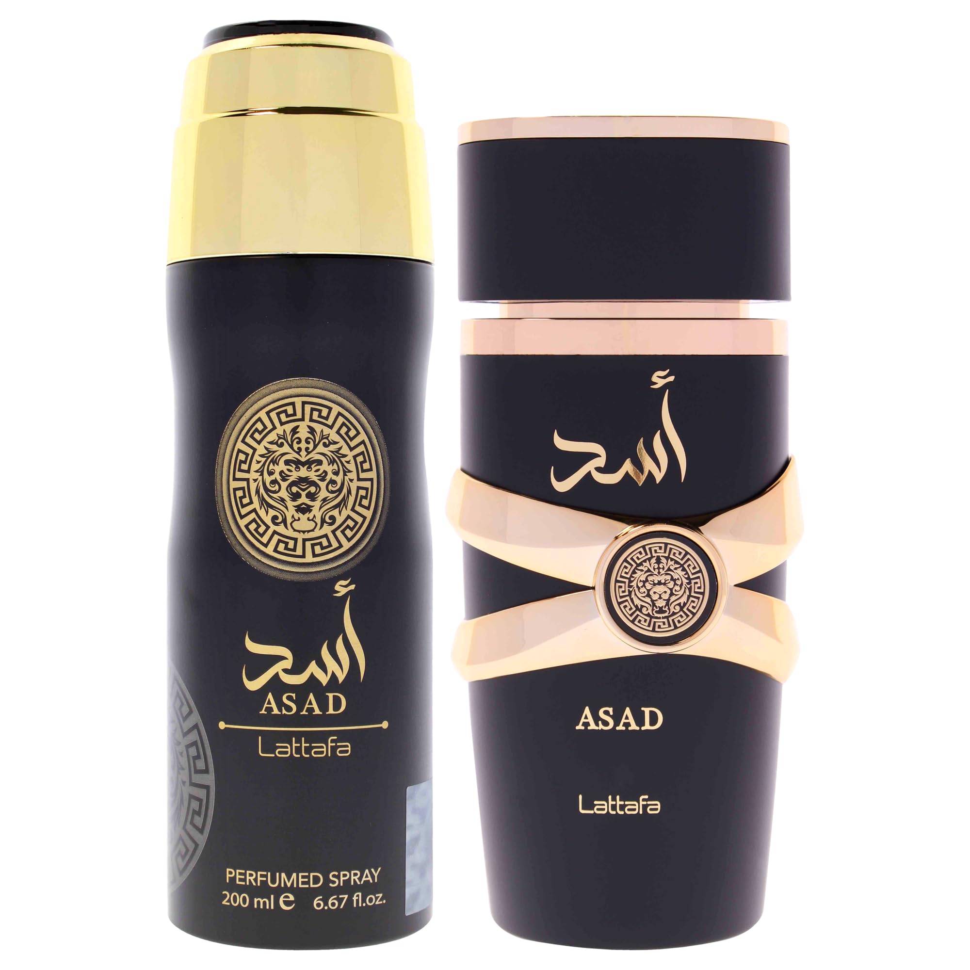 Amazon.com : Lattafa Asad 2 Pcs Gift Set With 100ml Edp + 200ml